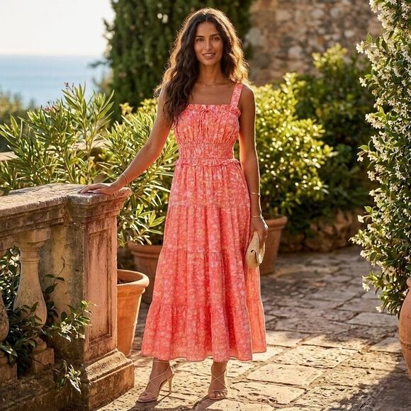 J. Crew Dresses & Skirts - J.Crew Ruffle-Trim Tiered Maxi Dress in Sunny Blooms Size Large NWT